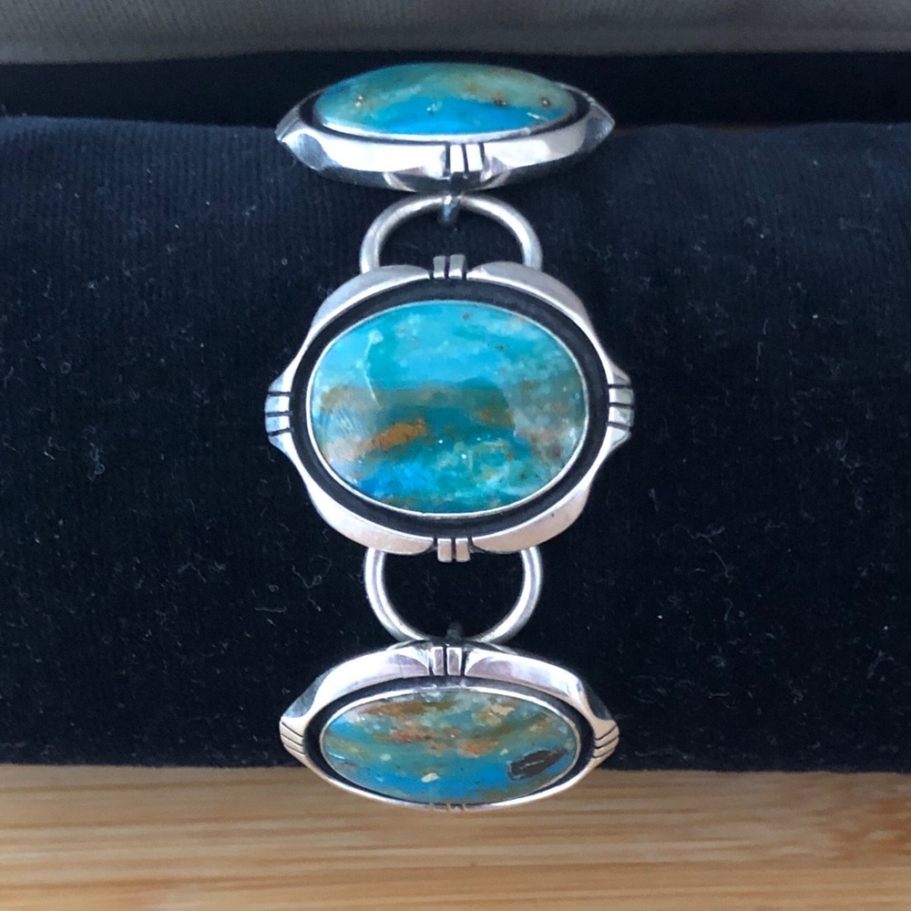 $565  Leonard Bruce Hodges Rare Navajo Estate Bracelet   Marked L.B.H. STERLING - Picture 9 of 10